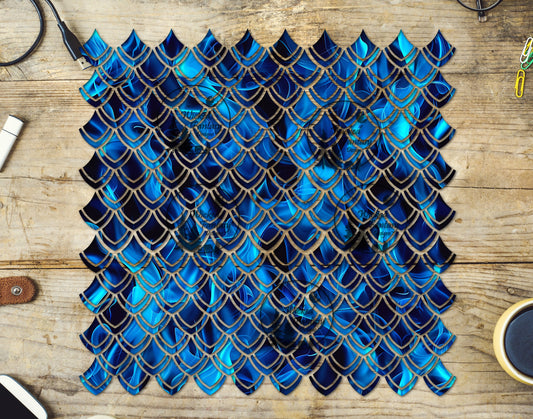 UVDTF Blue Flame Dragon Scales 10"x10" Element