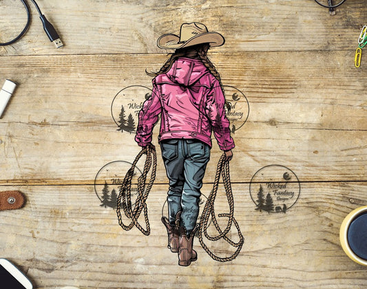 UVDTF Little Cowgirl with Rope