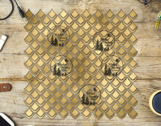 UVDTF Frosted Gold Dragon Scales 10"x10" Element