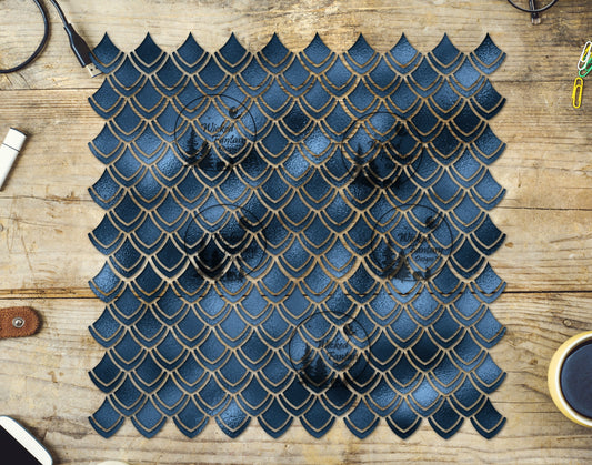 UVDTF Navy Dragon Scales 10"x10" Element