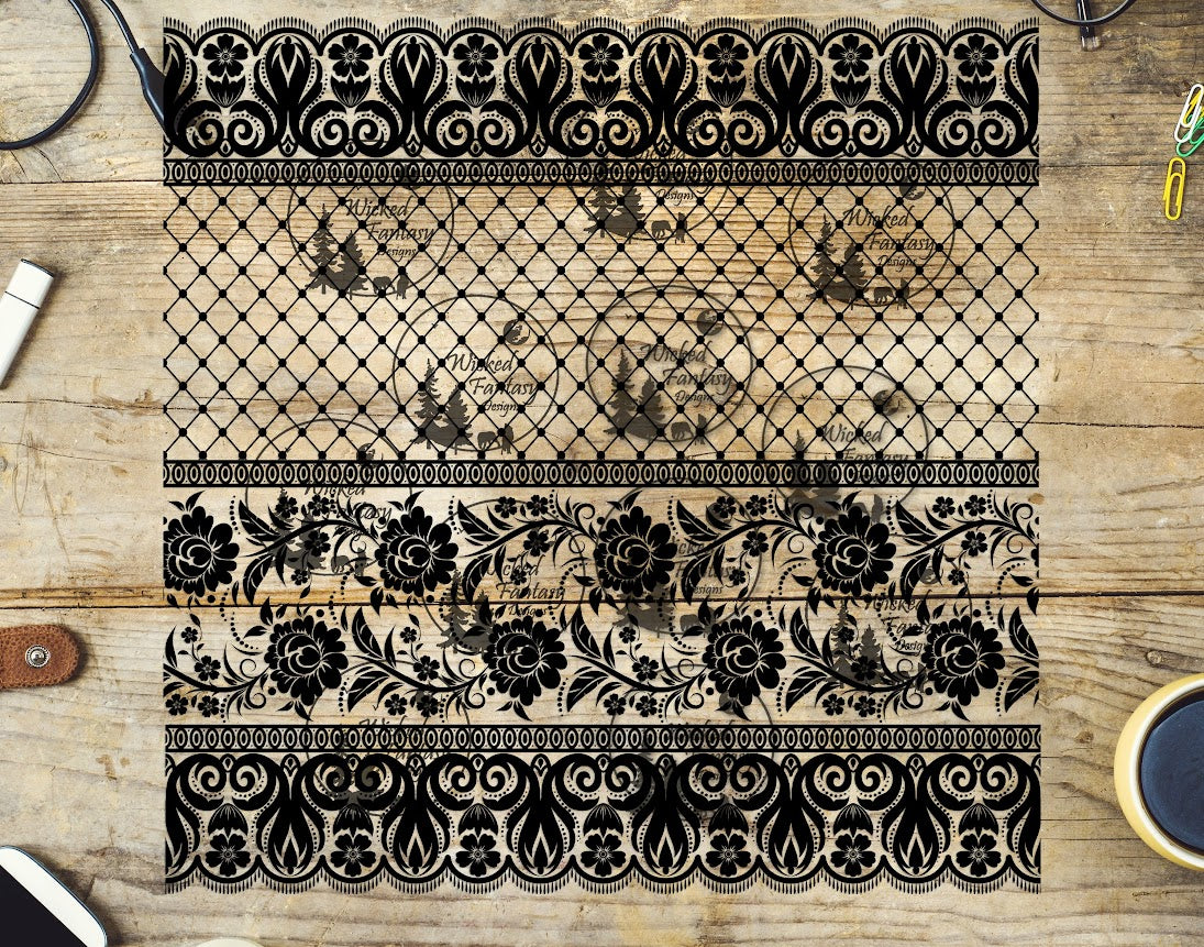 UVDTF Midnight Opulence Lace 20oz 30oz 10"x10" Element – Wicked Fantasy ...