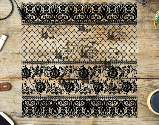 UVDTF Midnight Opulence Lace 20oz 30oz 10"x10" Element