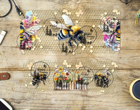 UVDTF Bees and Honeycombs 16oz 40oz Tumbler Wrap
