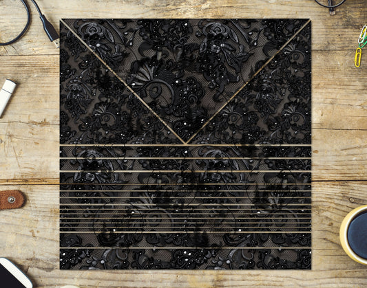 UVDTF Black Lace 20oz 30oz 10"x10" Triangles and Striping Element Sheet