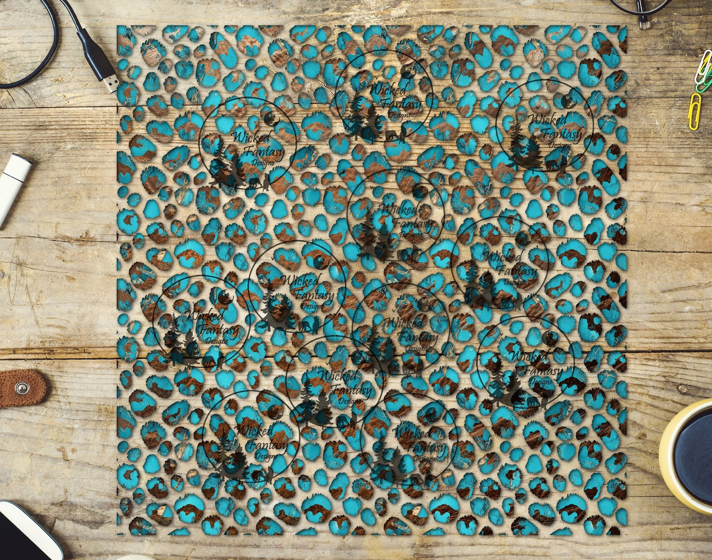 UVDTF Prairie Breakwater Grunge Leopard Print 10"x10" Element Sheet