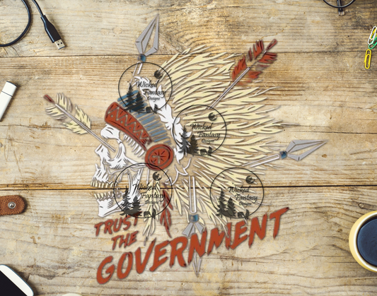 UVDTF Trust The Government Skull Arrows Native Headdress