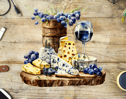 UVDTF Wine Tasting with Charcuterie Board Blue