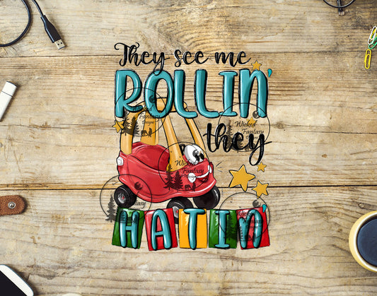 UVDTF They See Me Rollin Kids Car