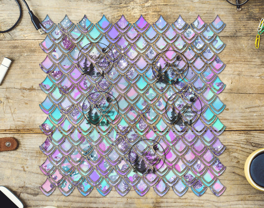 UVDTF Sparkling Pastel Dragon Scales 10"x10" Element
