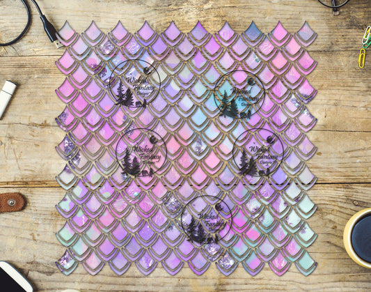 UVDTF Pastel Dragon Scales 10"x10" Element