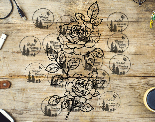 UVDTF Roses Line Art