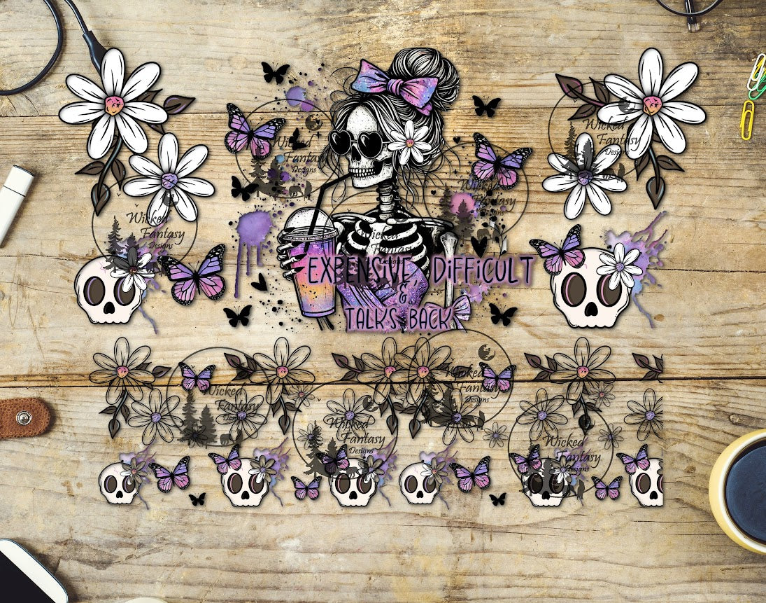 UVDTF Expensive Difficult Talks Back Daisies 16oz 40oz Tumbler Wrap