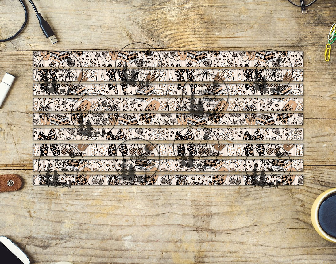 UVDTF Leopard Books and Bows 6x12" Striping element