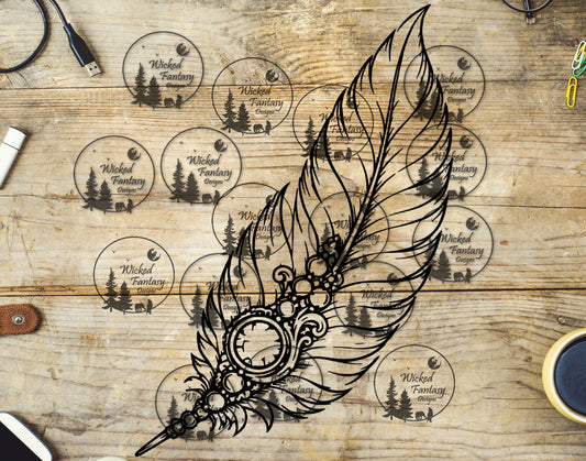 UVDTF Gilded Feather Line Art