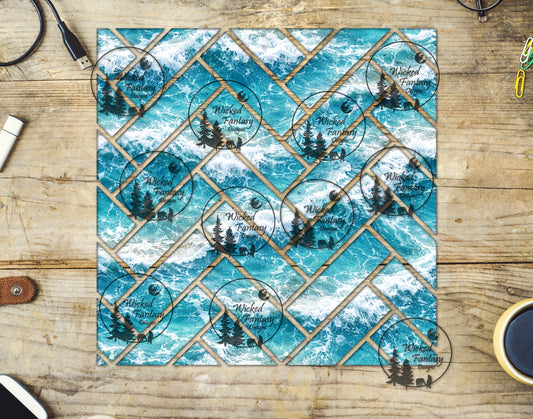 UVDTF Waves Herringbone 20oz 30oz 10"x10"