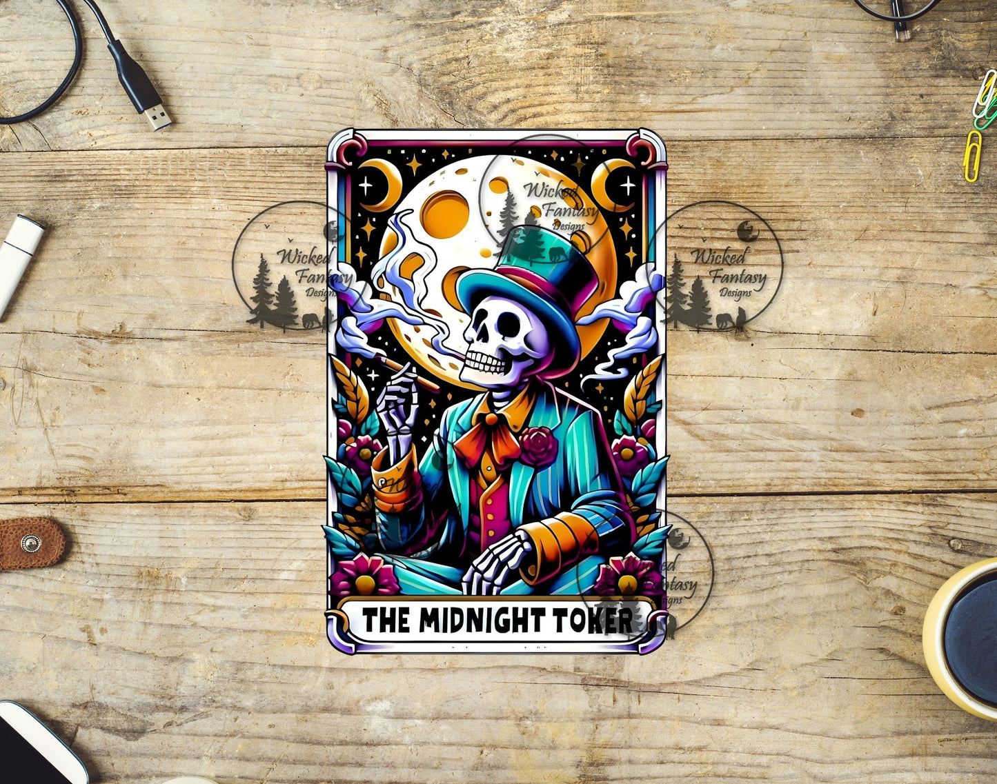 UVDTF The Midnight Toker Tarot Card