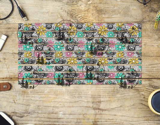 UVDTF Highland Cows and Daisies 6x12" Striping element