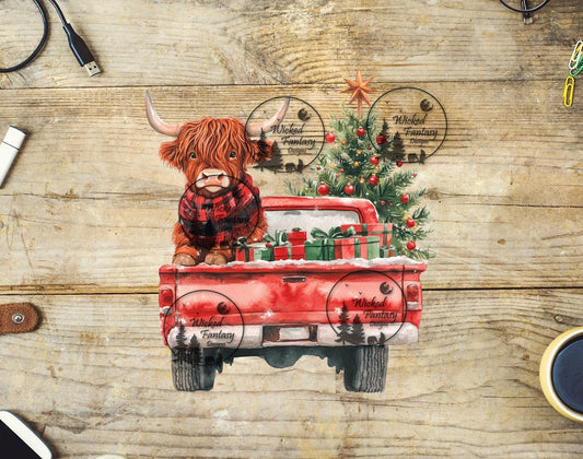 UVDTF Farm Truck with Highland Cow