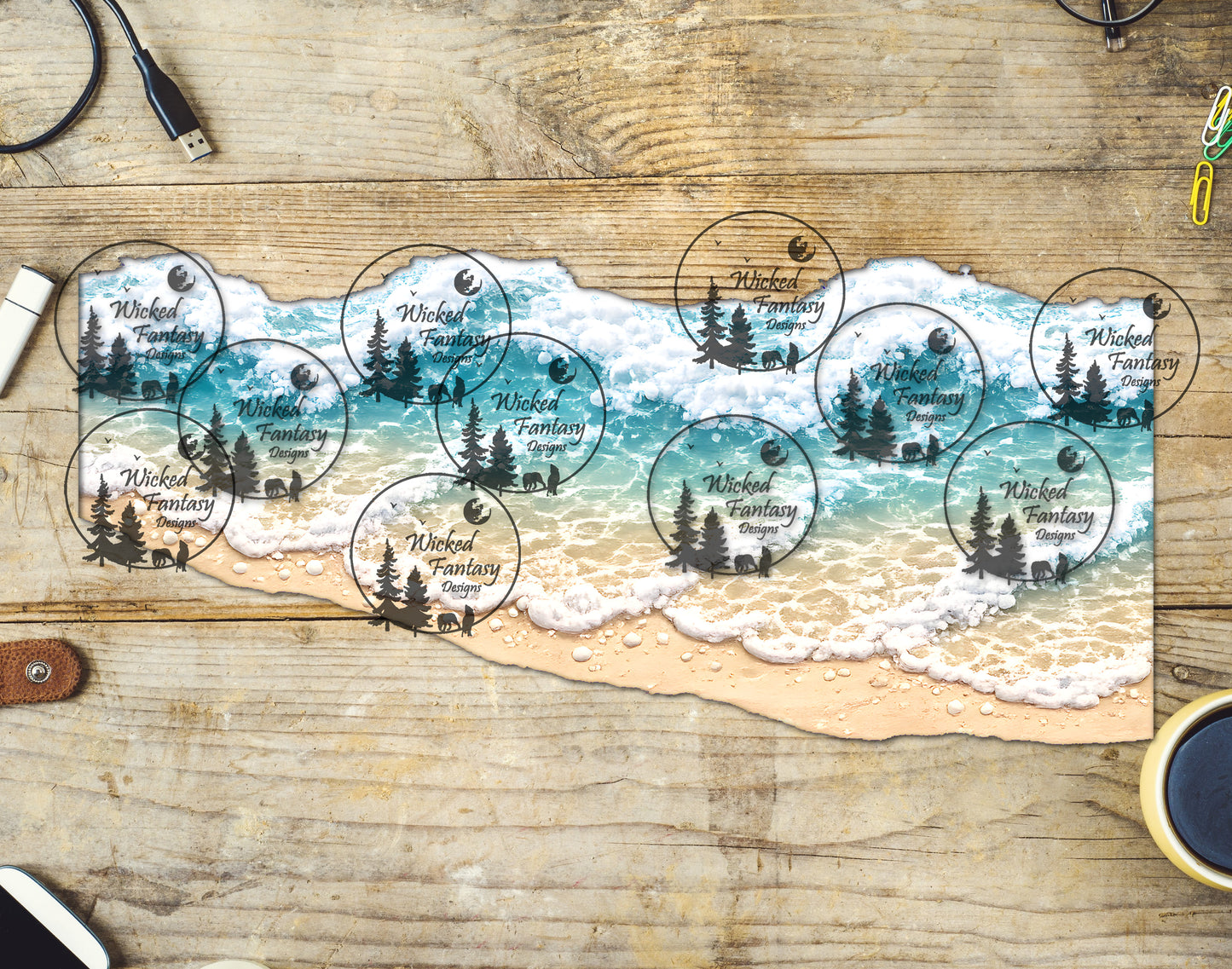 UVDTF Beach Waves Border Element 11"