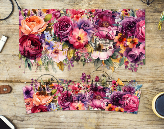 UVDTF Vibrant Pink Peonies 16oz 40oz Tumbler Wrap