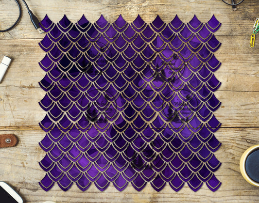 UVDTF Purple Ink Dragon Scales 10"x10" Element