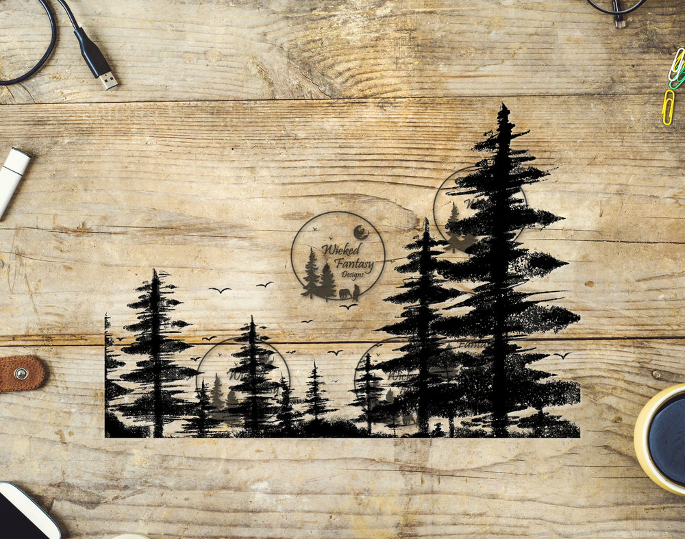 UVDTF Forest Tree line Silhouette 20oz 30oz 10"x10" Element