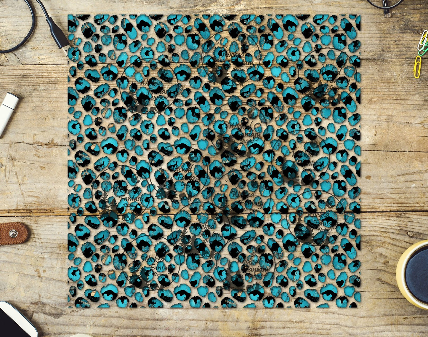 UVDTF Rip Tide Grunge Leopard Print 10"x10" Element Sheet