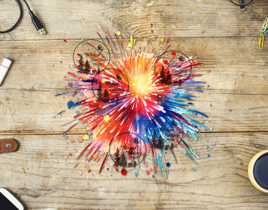 UVDTF Fireworks Exploding