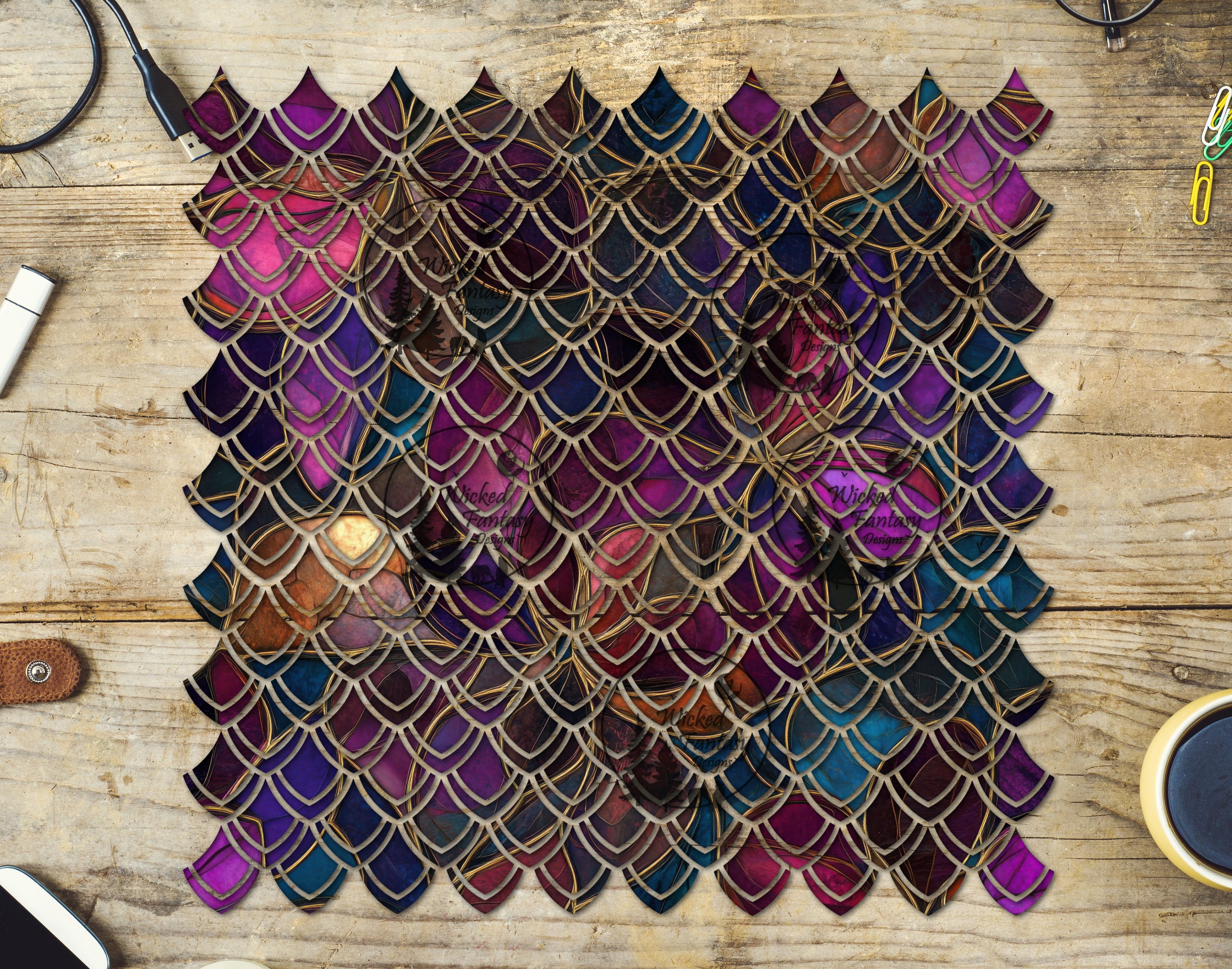 Violet Scale UVDTF Violet Mosaic Dragon Scales 10