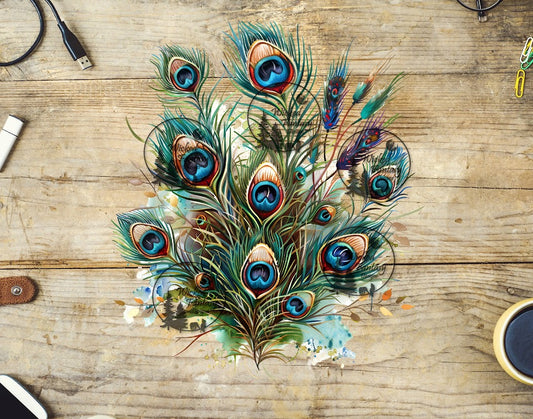 UVDTF Peacock Feathers Arrangement