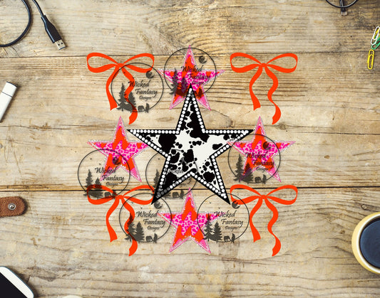 UVDTF Stars and Bows 6"x7"