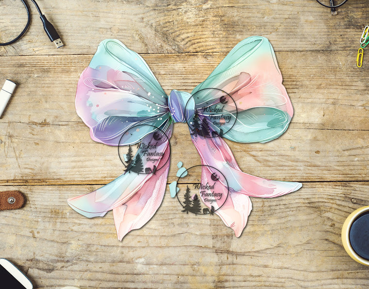 UVDTF Pastel Rainbow Bow