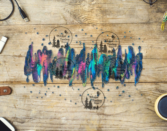 UVDTF Sparkling Teal Border Element 12"