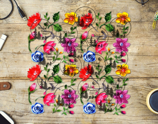 UVDTF Bright Summer Floral 20oz 30oz 10"x10"