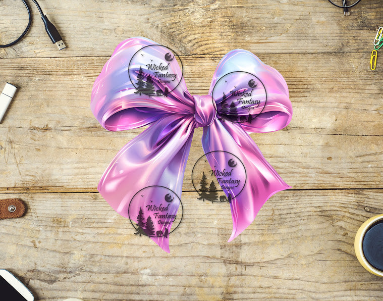 UVDTF Glossy Gradient Purple Bow