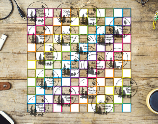 UVDTF White Rainbow Gradient Checkered 20oz 30oz 10"x10"