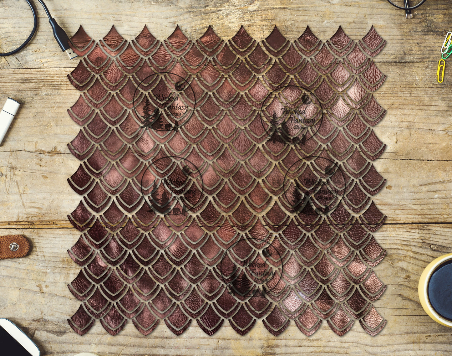 UVDTF Leather Dragon Scales 10"x10" Element