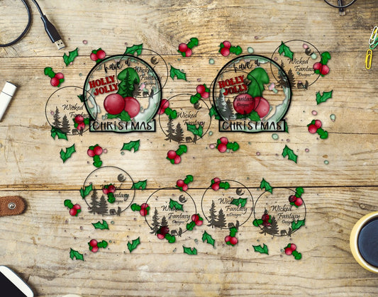 UVDTF Have a Holly Jolly Christmas Peens 16oz 40oz Tumbler Wrap