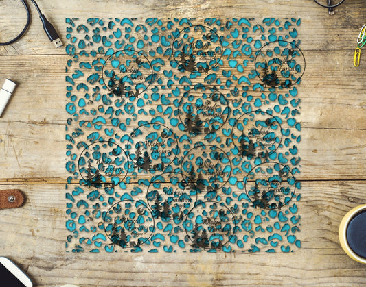 UVDTF Low Tide Grunge Leopard Print 10"x10" Element Sheet