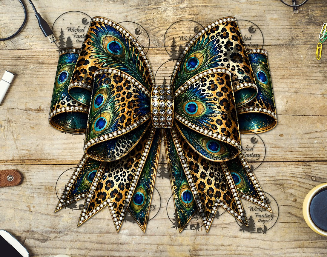 UVDTF Peacock Leopard Triple Bow