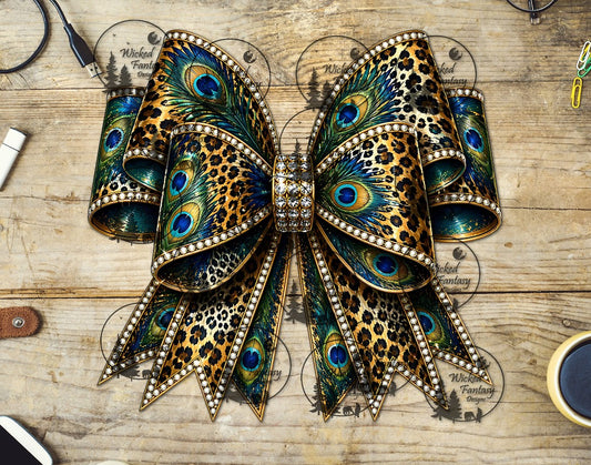 UVDTF Peacock Leopard Triple Bow