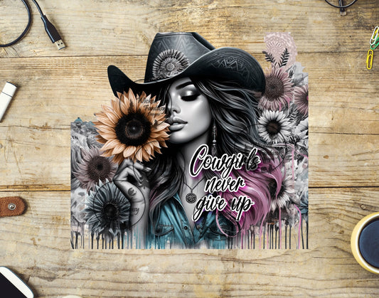 UVDTF Cowgirls Never Give Up Tumbler Wrap Element