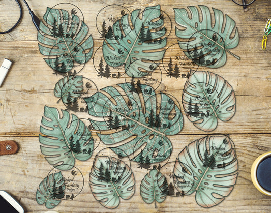 UVDTF Monstera Leaves 12x12" Element Sheet