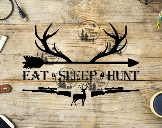 UVDTF Eat Sleep Hunt Deer Silhouette