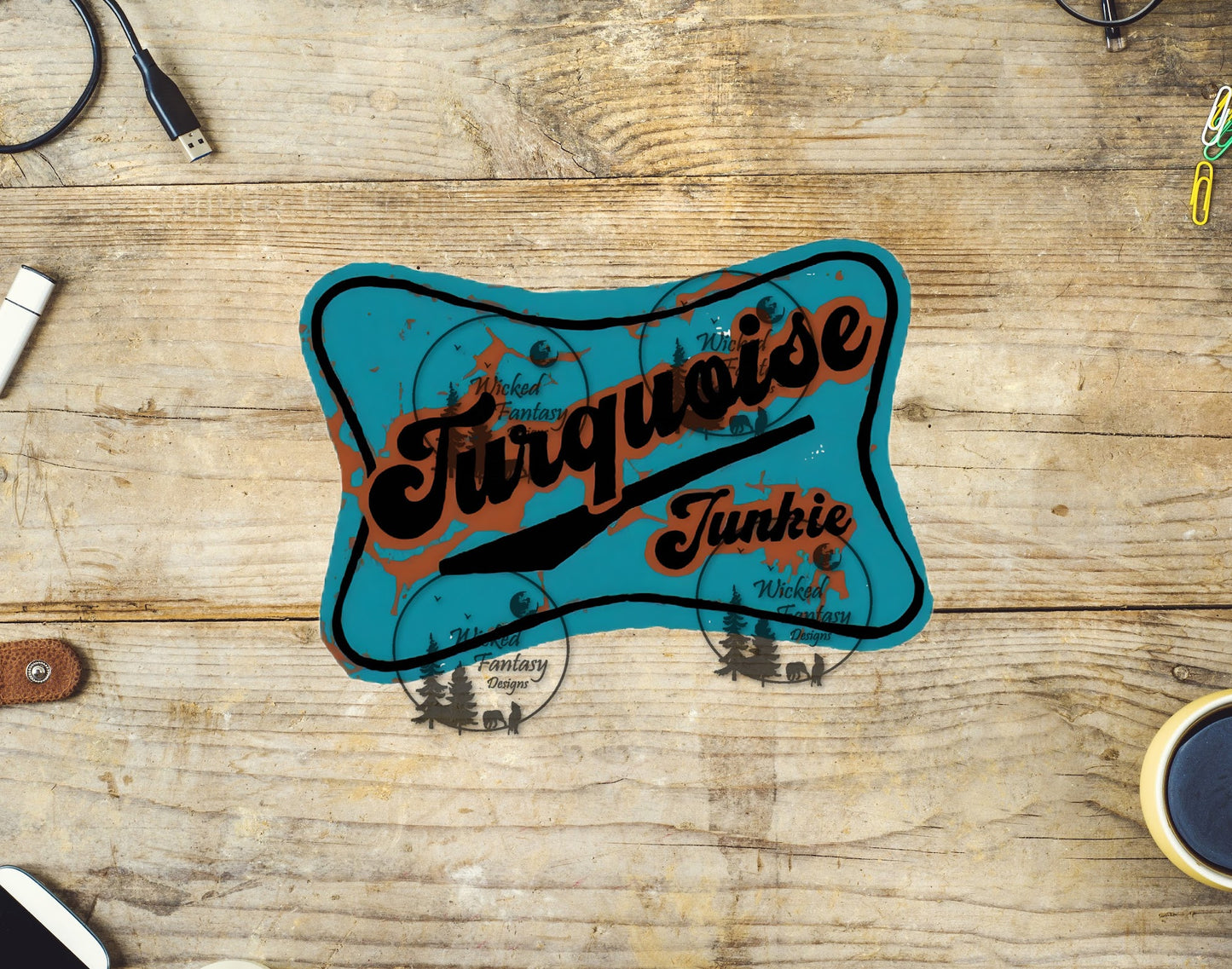 UVDTF Turquoise Junkie Sign