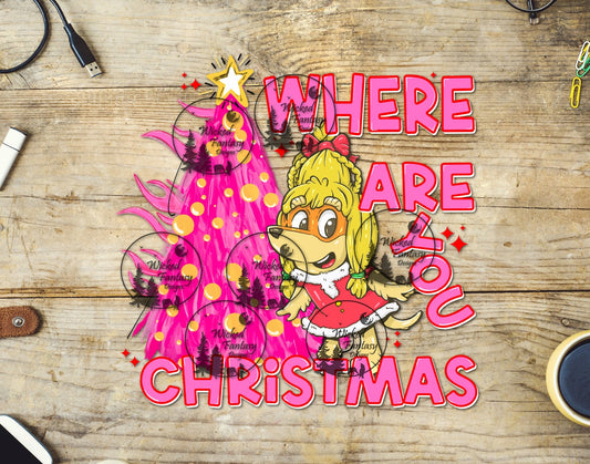 UVDTF Where are You Christmas Tree and Dog