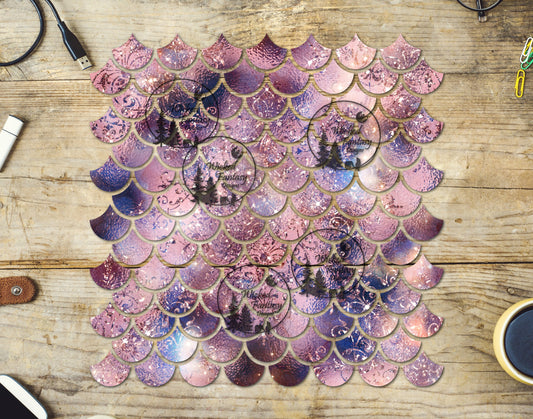 UVDTF Frosted Filagree Mermaid Scales 10"x10" Element