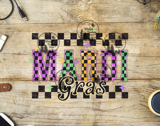 UVDTF Mardi Gras and Checkerboard