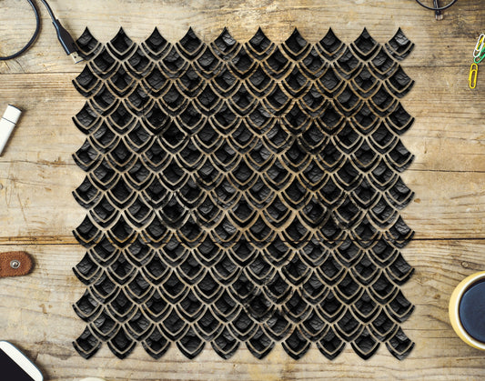 UVDTF Textured Black Dragon Scales 10"x10" Element