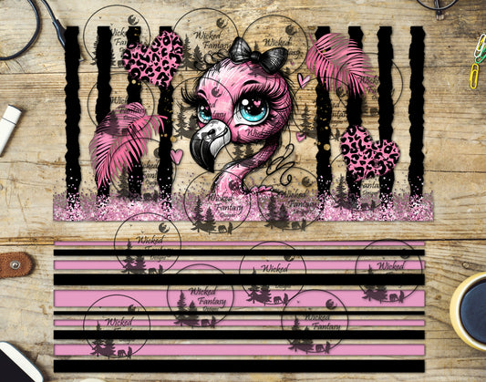 UVDTF Bougie Flamingo with Stripes 20oz 30oz 10"x10"
